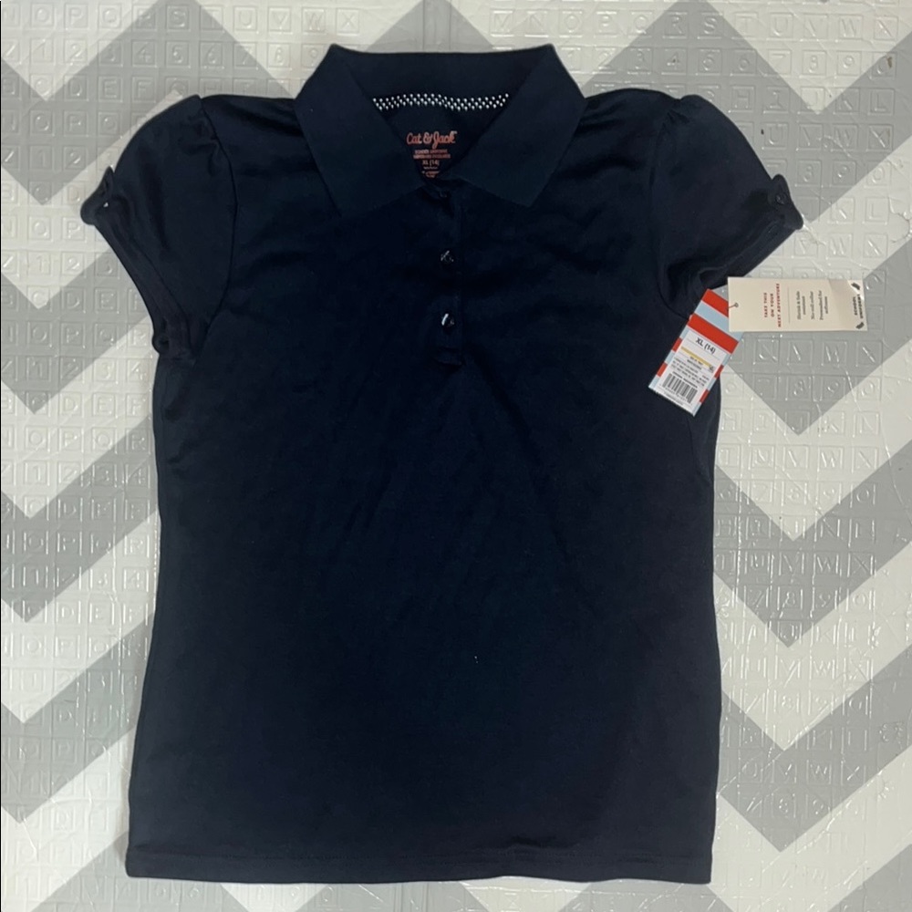 Kids Black Polo Shirt XL ( 14) dark navy
